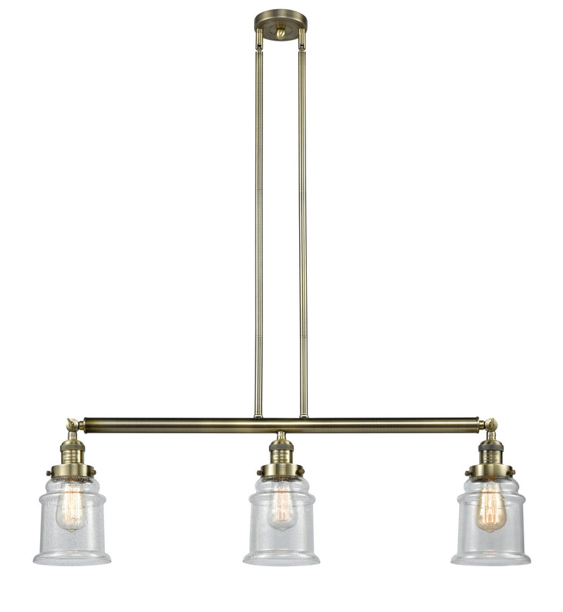 Innovations 213-AB-G184 Three Light Island Pendant, Antique Brass