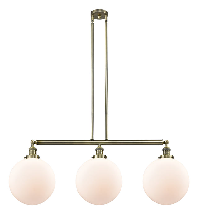 Innovations 213-AB-G201-12 Three Light Island Pendant, Antique Brass