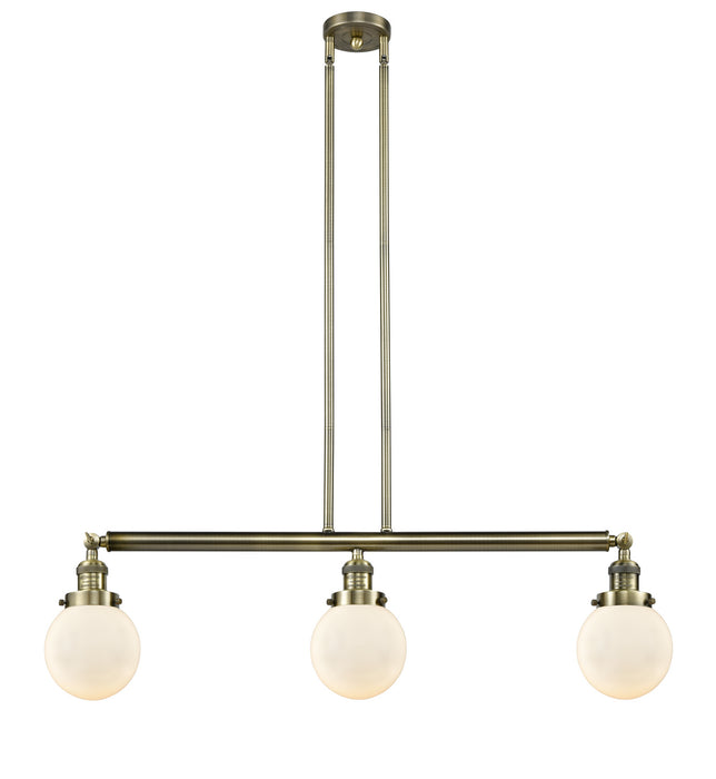 Innovations 213-AB-G201-6-LED LED Island Pendant, Antique Brass