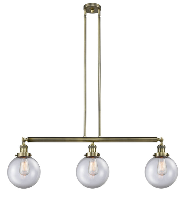 Innovations 213-AB-G202-8-LED LED Island Pendant, Antique Brass