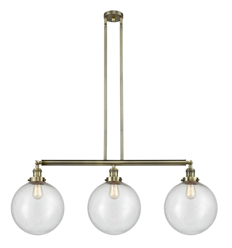 Innovations 213-AB-G204-12 Three Light Island Pendant, Antique Brass