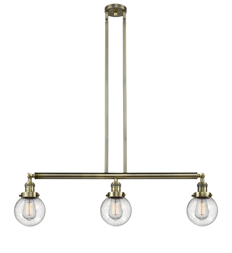 Innovations 213-AB-G204-6-LED LED Island Pendant, Antique Brass