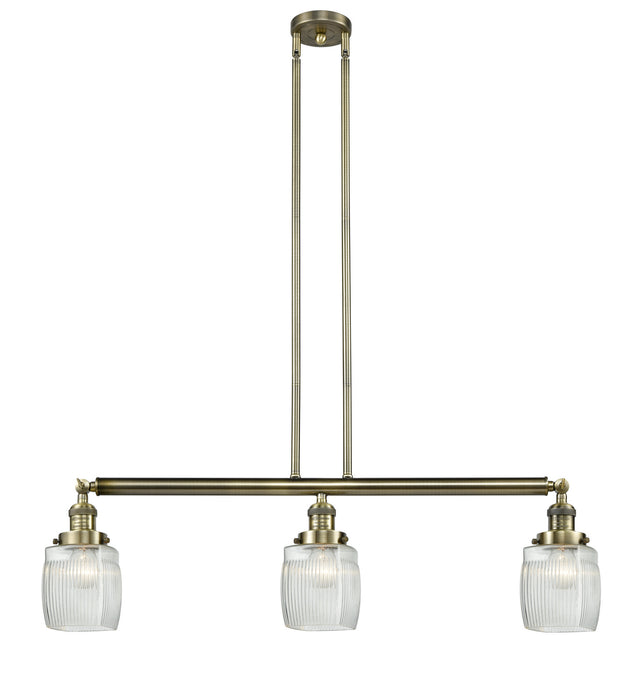 Innovations 213-AB-G302 Three Light Island Pendant, Antique Brass