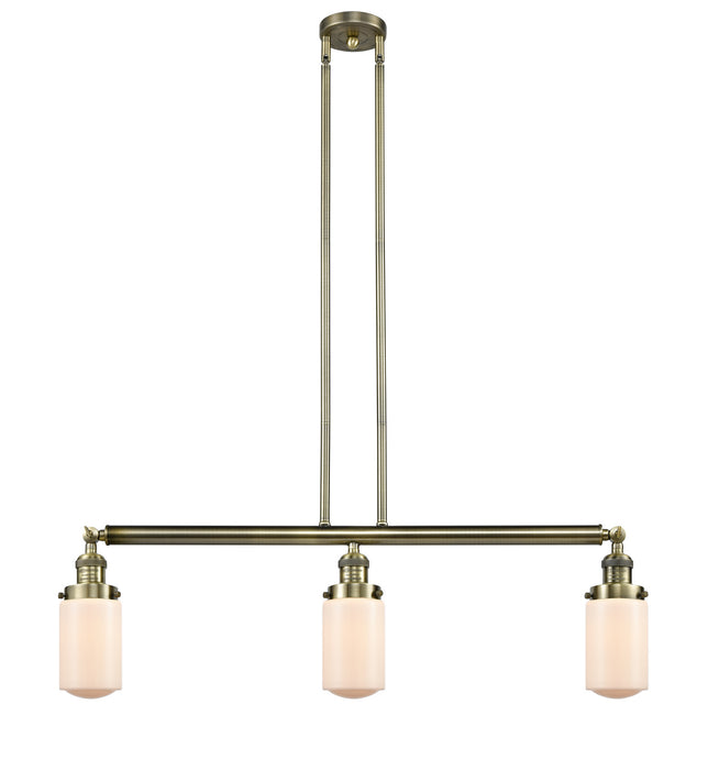Innovations 213-AB-G311 Three Light Island Pendant, Antique Brass