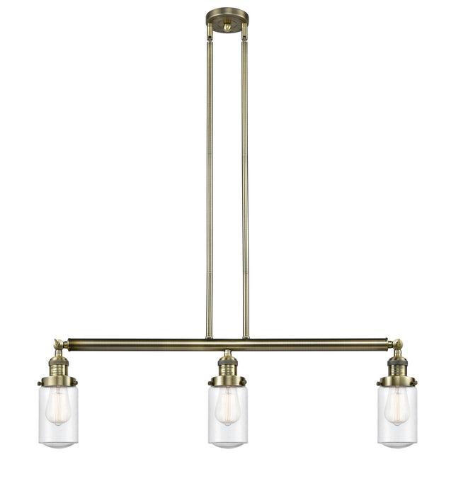 Innovations 213-AB-G314 Three Light Island Pendant, Antique Brass