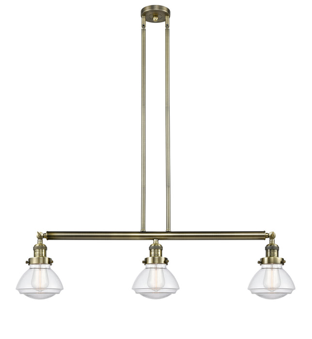 Innovations 213-AB-G322 Three Light Island Pendant, Antique Brass