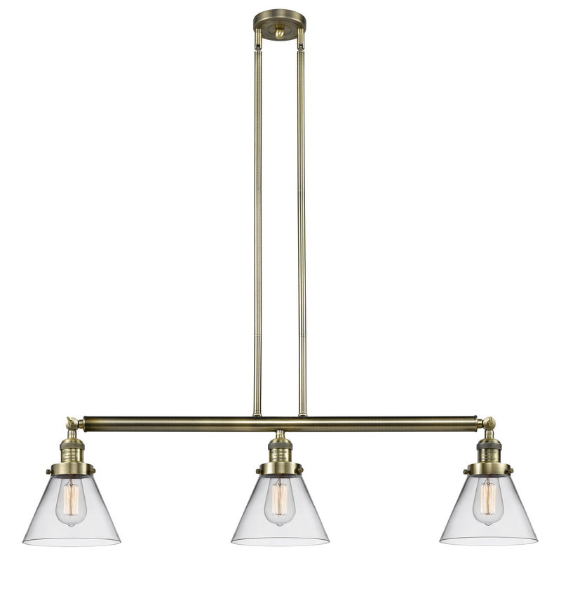 Innovations 213-AB-G42 Three Light Island Pendant, Antique Brass