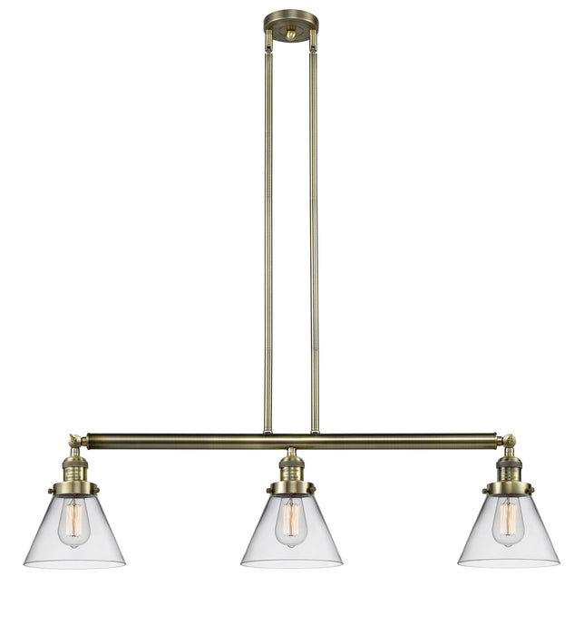 Innovations 213-AB-G42 Three Light Island Pendant, Antique Brass