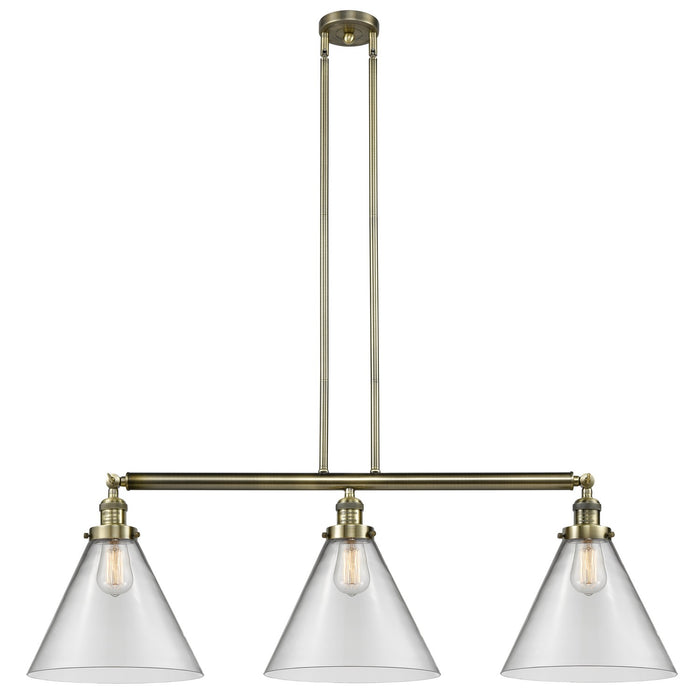 Innovations 213-AB-G42-L Three Light Island Pendant, Antique Brass