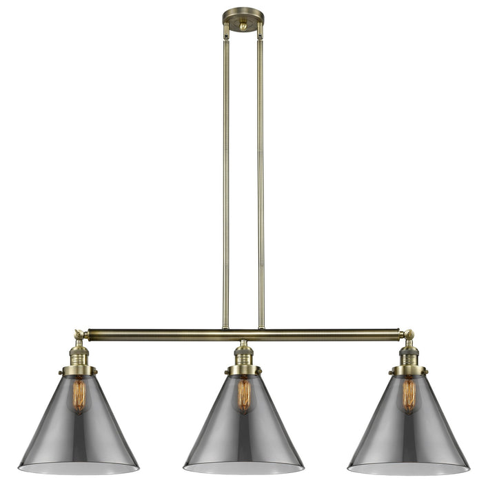 Innovations 213-AB-G43-L Three Light Island Pendant, Antique Brass