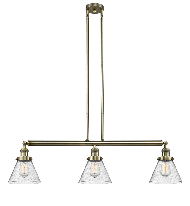 Innovations 213-AB-G44 Three Light Island Pendant, Antique Brass