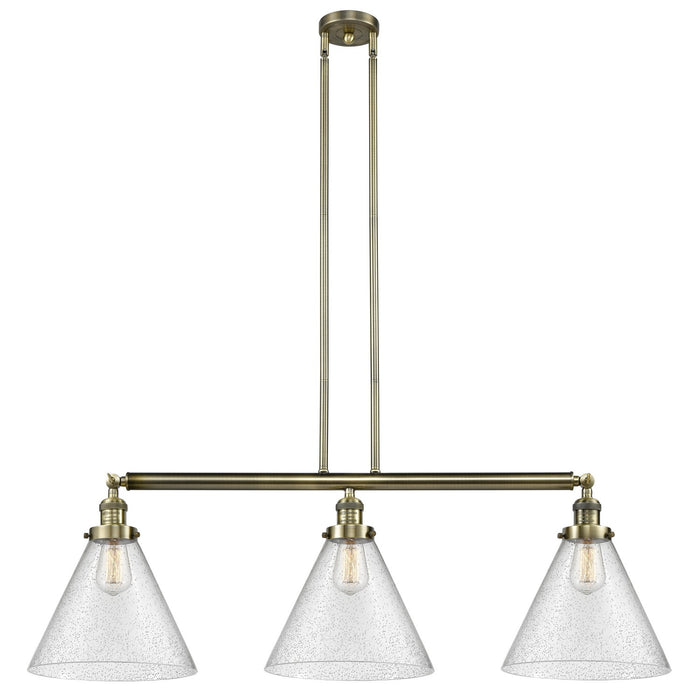 Innovations 213-AB-G44-L Three Light Island Pendant, Antique Brass