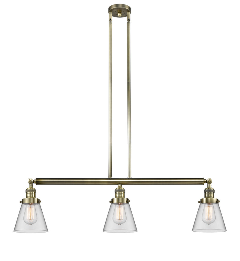 Innovations 213-AB-G62 Three Light Island Pendant, Antique Brass