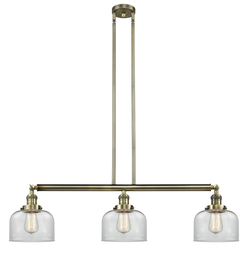 Innovations 213-AB-G72 Three Light Island Pendant, Antique Brass