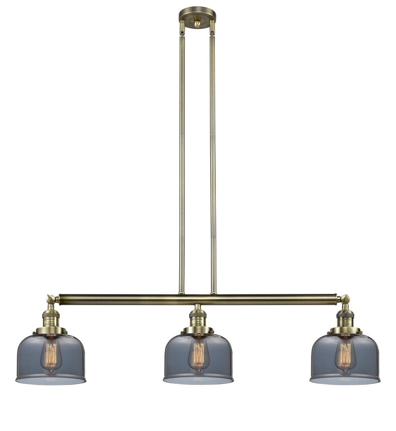Innovations 213-AB-G73 Three Light Island Pendant, Antique Brass