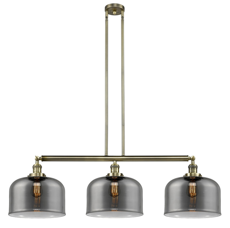 Innovations 213-AB-G73-L Three Light Island Pendant, Antique Brass