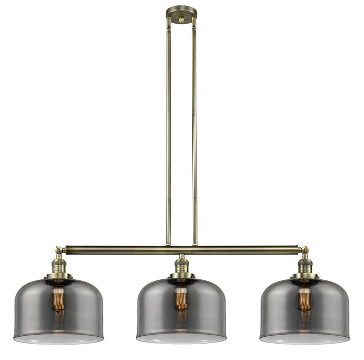 Innovations 213-AB-G73-L Three Light Island Pendant, Antique Brass