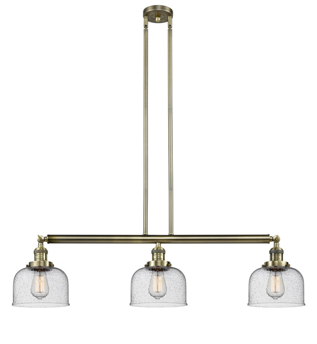 Innovations 213-AB-G74 Three Light Island Pendant, Antique Brass