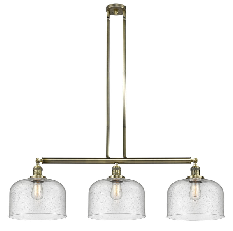Innovations 213-AB-G74-L Three Light Island Pendant, Antique Brass