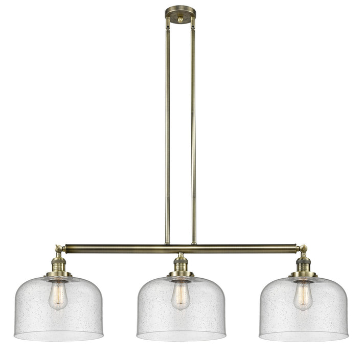 Innovations 213-AB-G74-L Three Light Island Pendant, Antique Brass