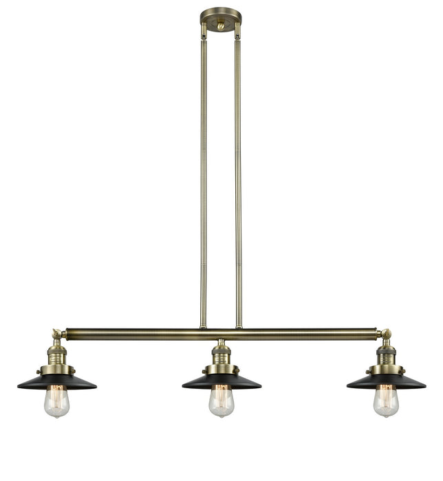 Innovations 213-AB-M6 Three Light Island Pendant, Antique Brass