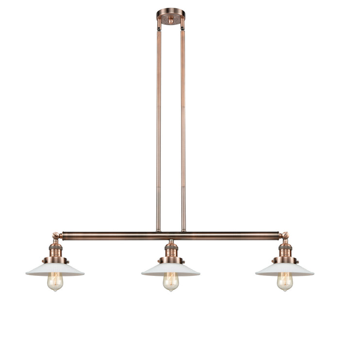 Innovations 213-AC-G1 Three Light Island Pendant, Antique Copper