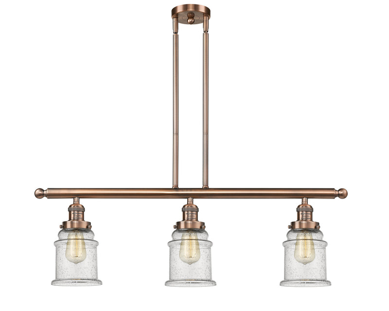Innovations 213-AC-G184-LED LED Island Pendant, Antique Copper
