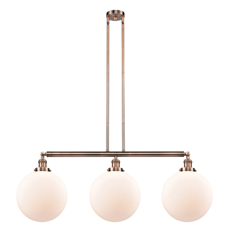 Innovations 213-AC-G201-12 Three Light Island Pendant, Antique Copper