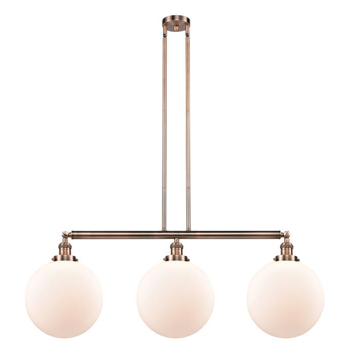 Innovations 213-AC-G201-12 Three Light Island Pendant, Antique Copper