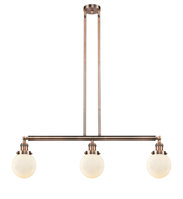 Innovations 213-AC-G201-6-LED LED Island Pendant, Antique Copper