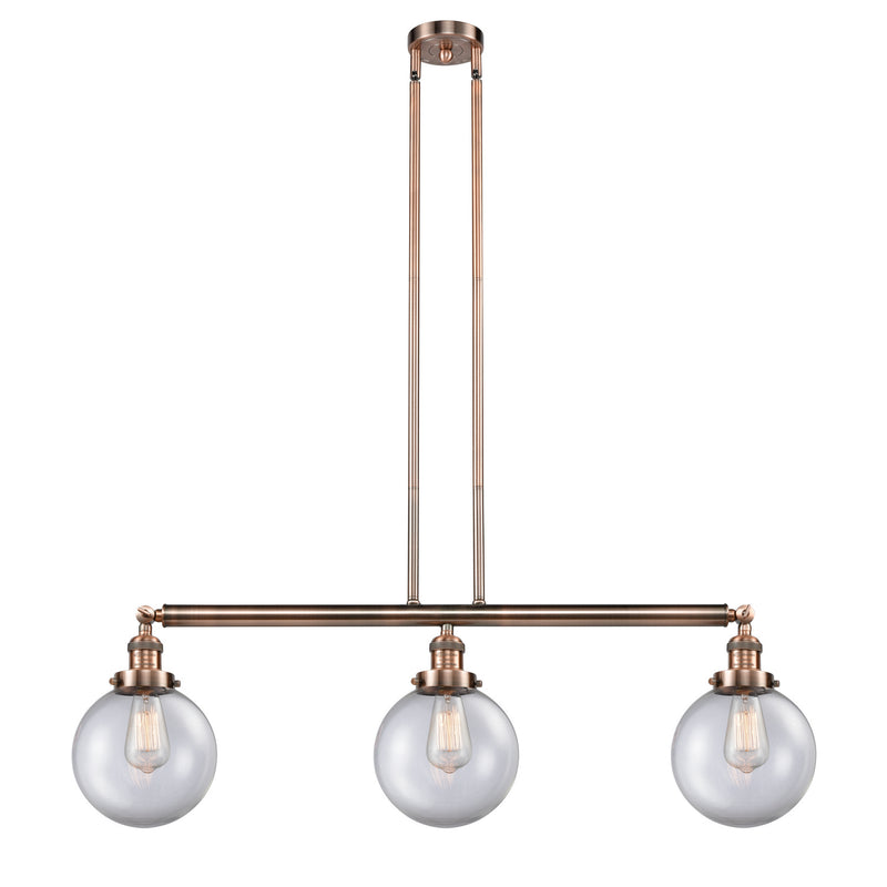 Innovations 213-AC-G202-8-LED LED Island Pendant, Antique Copper