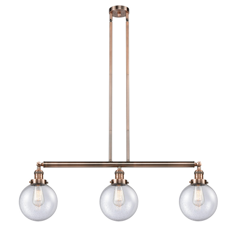 Innovations 213-AC-G204-8-LED LED Island Pendant, Antique Copper