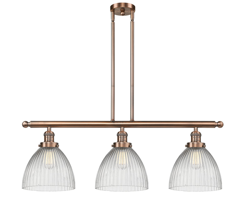 Innovations 213-AC-G222 Three Light Island Pendant, Antique Copper