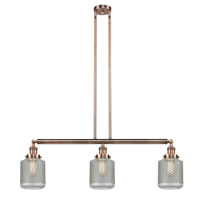 Innovations 213-AC-G262 Three Light Island Pendant, Antique Copper