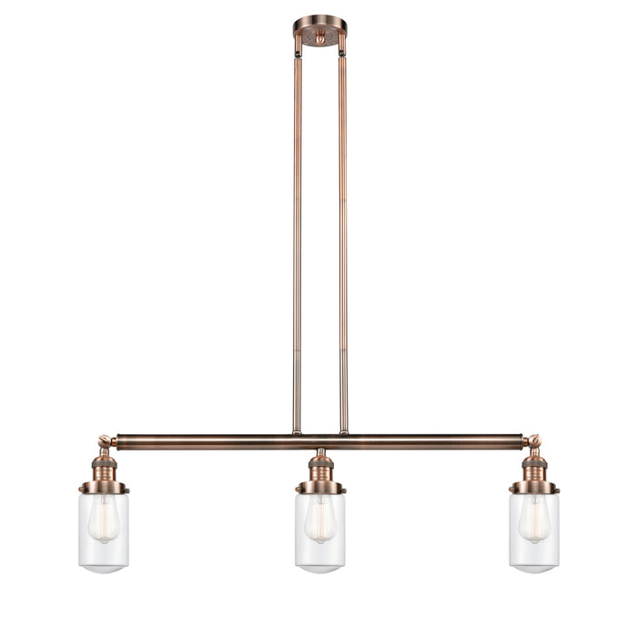 Innovations 213-AC-G312 Three Light Island Pendant, Antique Copper