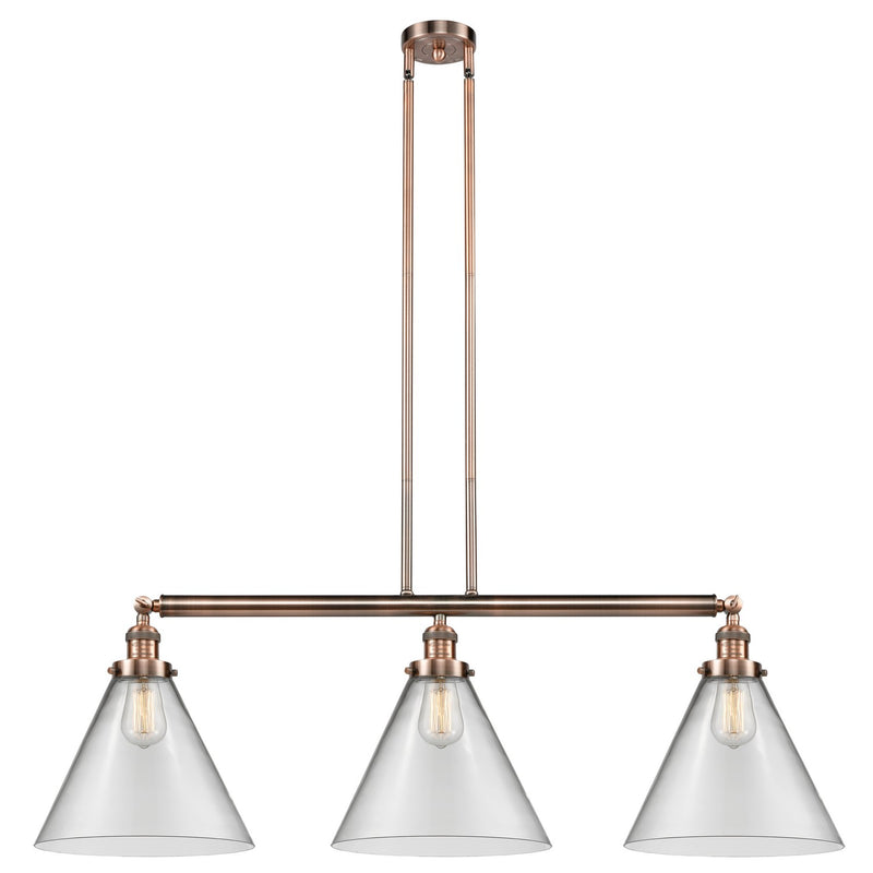 Innovations 213-AC-G42-L Three Light Island Pendant, Antique Copper