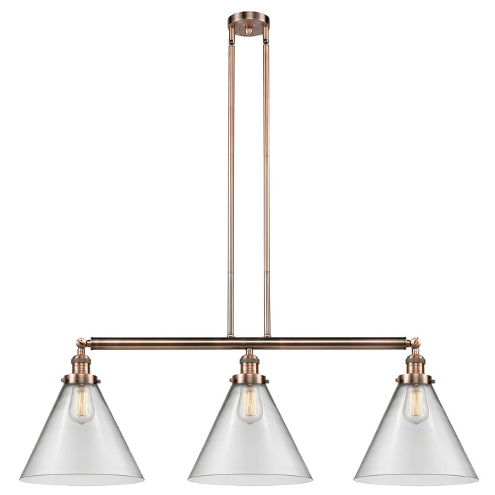 Innovations 213-AC-G42-L Three Light Island Pendant, Antique Copper