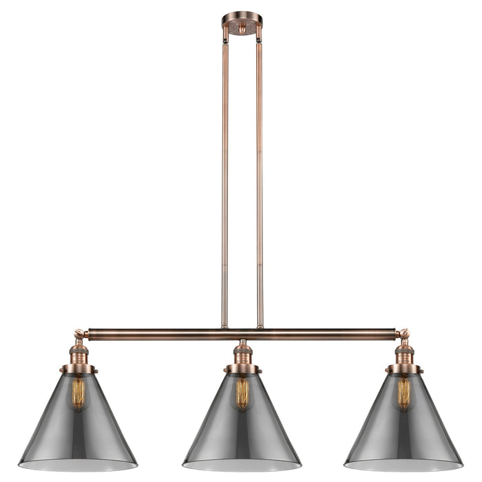 Innovations 213-AC-G43-L Three Light Island Pendant, Antique Copper