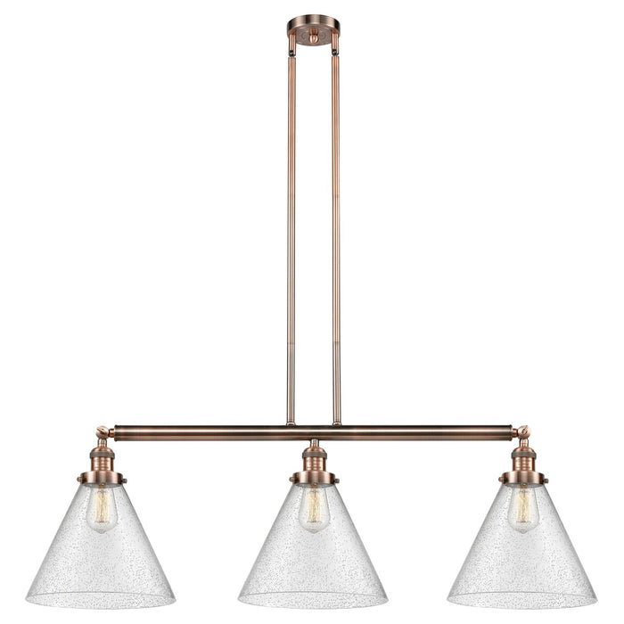 Innovations 213-AC-G44-L Three Light Island Pendant, Antique Copper