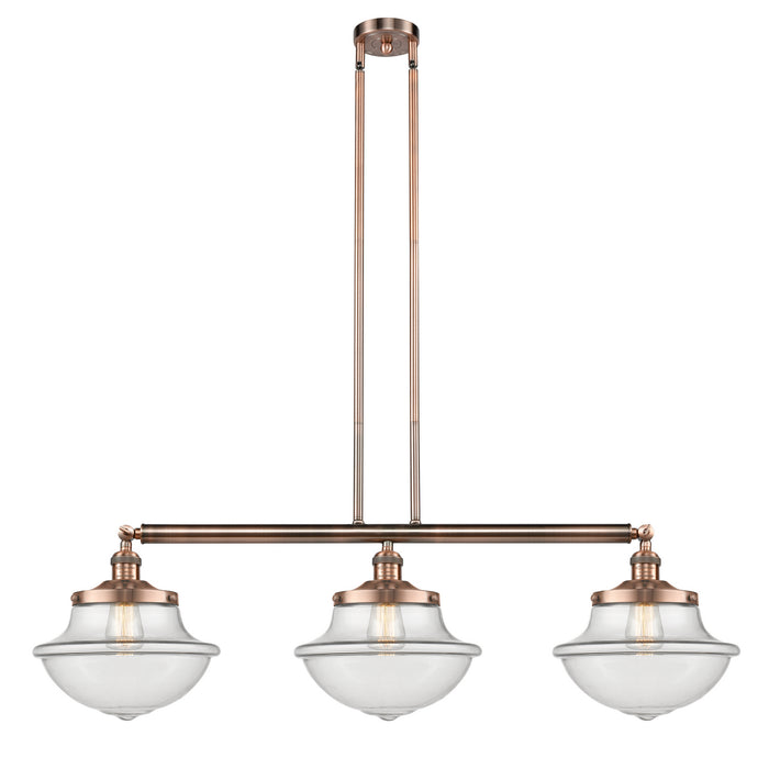 Innovations 213-AC-G542 Three Light Island Pendant, Antique Copper