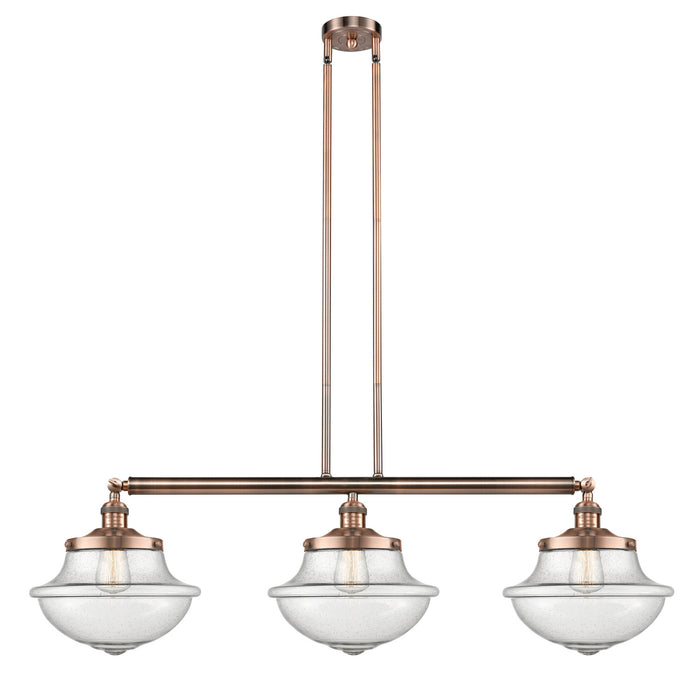 Innovations 213-AC-G544 Three Light Island Pendant, Antique Copper