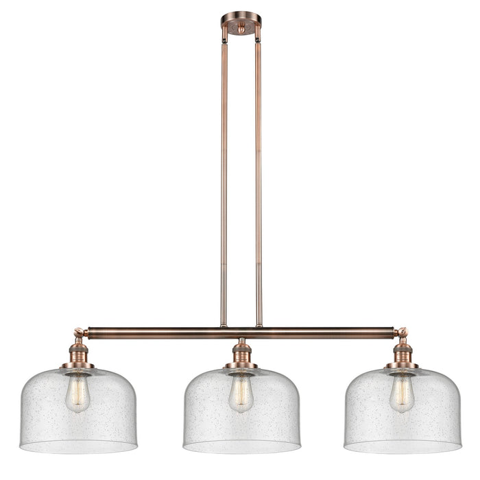 Innovations 213-AC-G74-L Three Light Island Pendant, Antique Copper