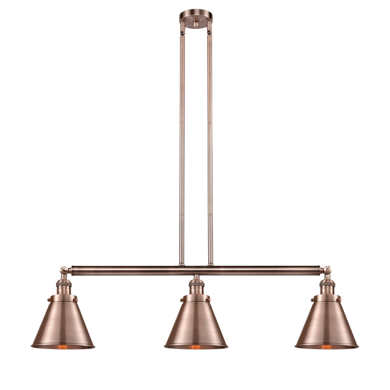 Innovations 213-AC-M13-AC Three Light Island Pendant, Antique Copper