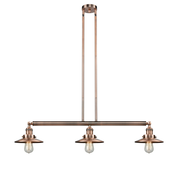 Innovations 213-AC-M3-LED LED Island Pendant, Antique Copper