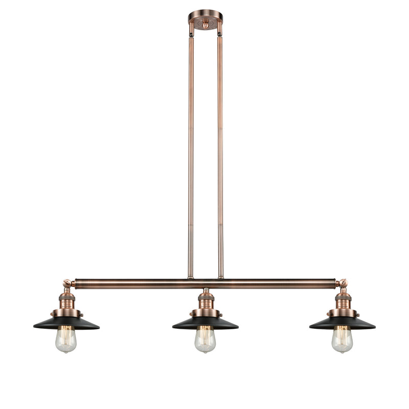 Innovations 213-AC-M6BK-LED LED Island Pendant, Antique Copper