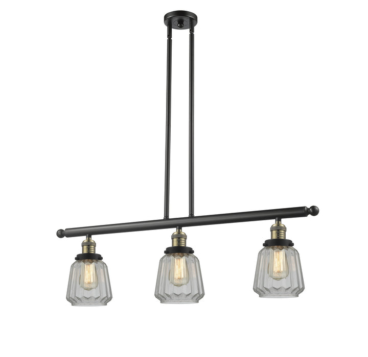 Innovations 213-BAB-G142 Three Light Island Pendant, Black Antique Brass