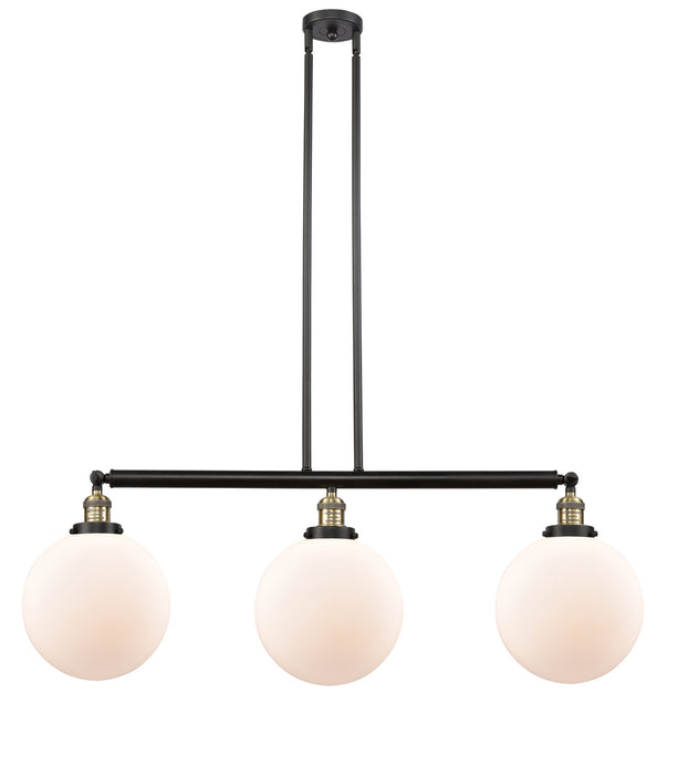 Innovations 213-BAB-G201-10 Three Light Island Pendant, Black Antique Brass