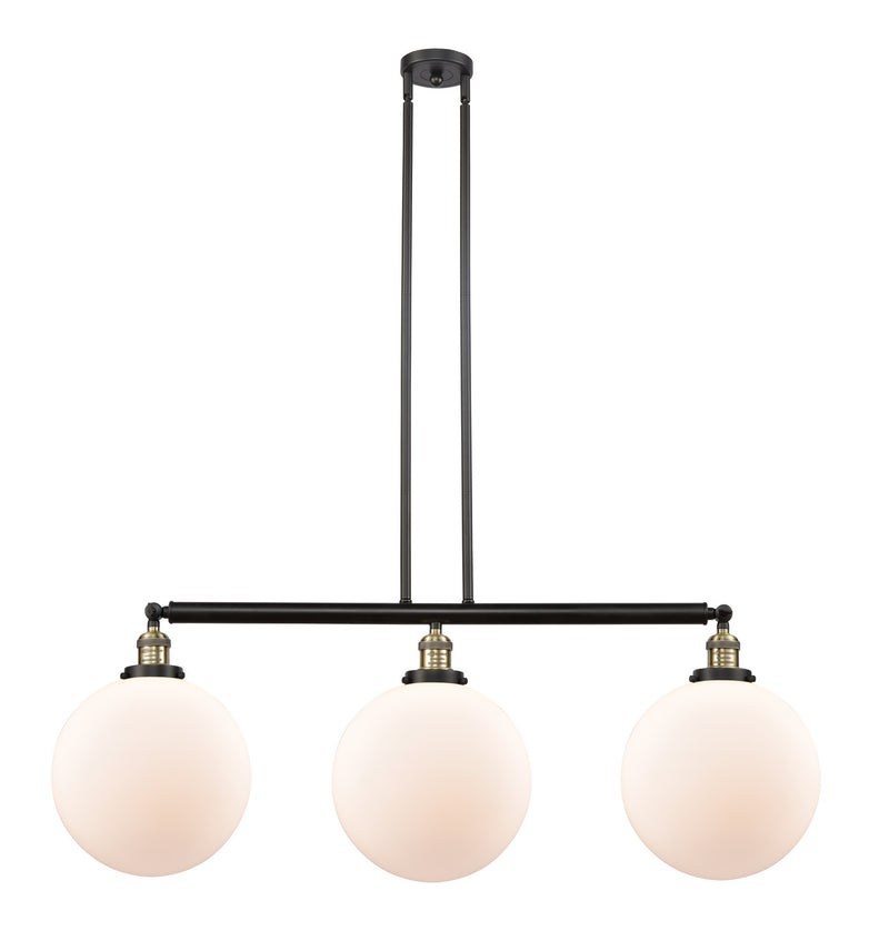 Innovations 213-BAB-G201-12 Three Light Island Pendant, Black Antique Brass