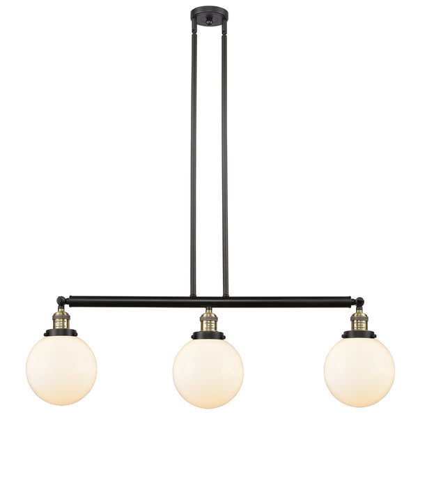 Innovations 213-BAB-G201-8 Three Light Island Pendant, Black Antique Brass
