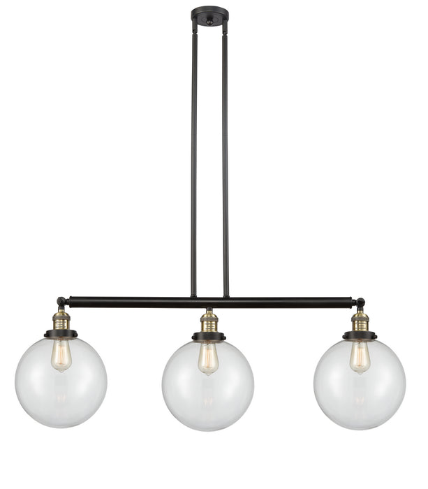 Innovations 213-BAB-G202-10 Three Light Island Pendant, Black Antique Brass